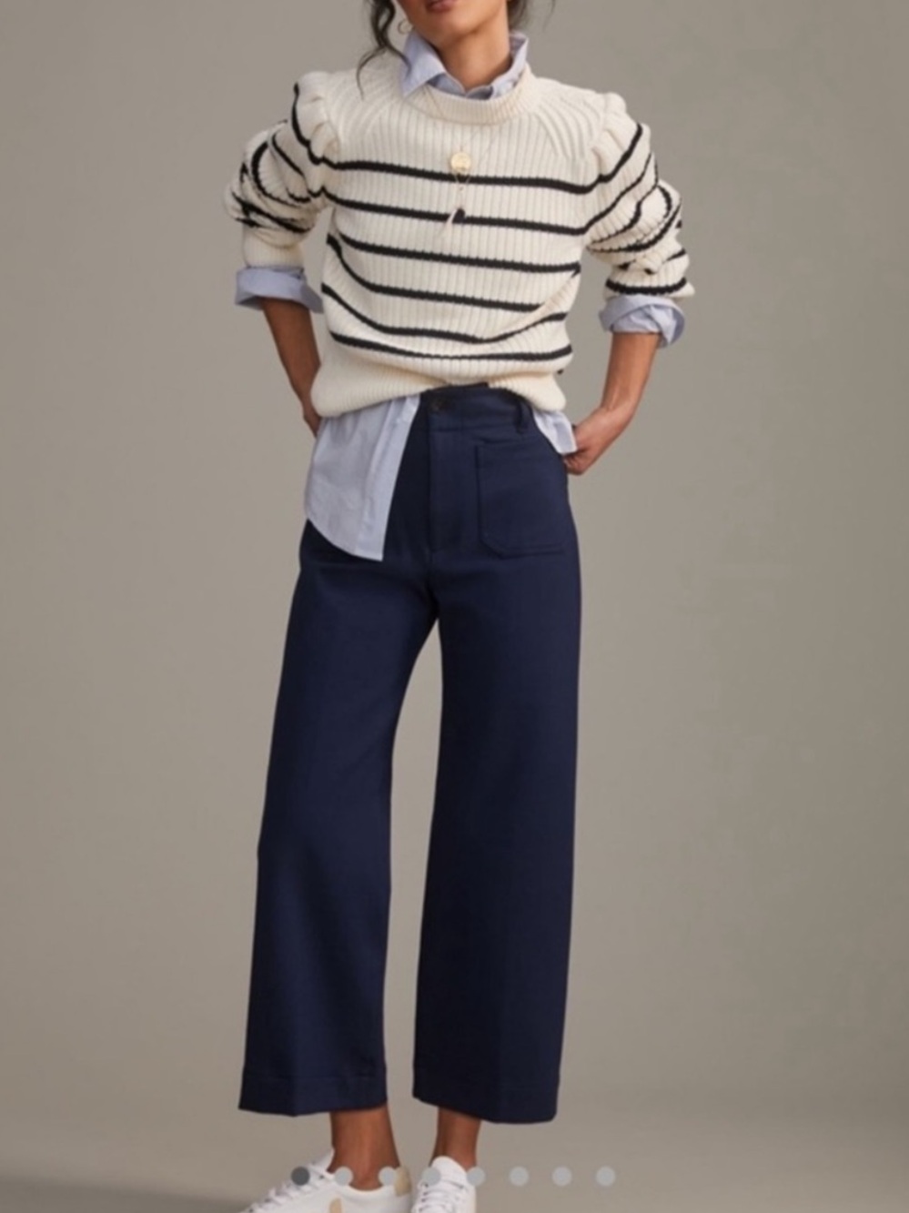 Maeve Colette Ponte Crop Wide Leg Pants